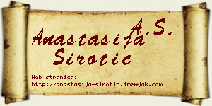 Anastasija Sirotić vizit kartica